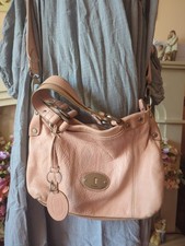 Vintage Fossil Maddox satchel top handle cross body soft leather bag  salmon