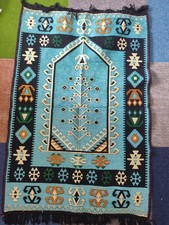 Turkish Prayer MAT Rug Cotton And POLYESTER NEW 120cm x 80cm GEOMETRIC DESIGN UK