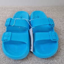 TU blue sliders sandals size