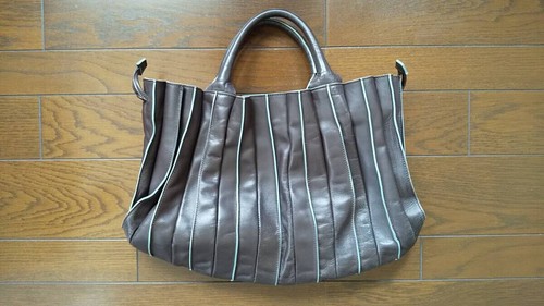Lupo abanico brown leather fan - leather,