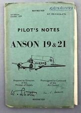 AVRO ANSON 19 & 21 PILOTS NOTES ORIGINAL 1959 USED RAF PILOT'S