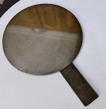 ANTIQUE ORIENTAL JAPANESE KAGAMI BRONZE HANDLED MIRROR CRANE TURTLE BONSAI TREE