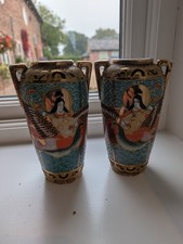Satsuma Vases Pair Traditional