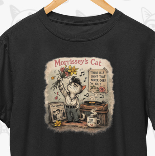 Morrissey cat shirt cool - t-shirt, /