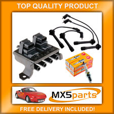 MX5 Ignition Leads Spark Plugs & 3 Pin Coil Pack Mazda MX-5 Mk1 NA 1.8 1995>1998