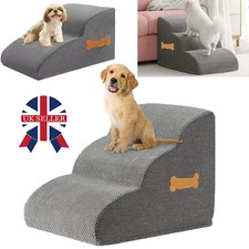 Grey Dog Stairs Pet For Bed