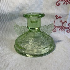 SOWERBY Vintage Green Glass Candlestick Art Deco 1930s 