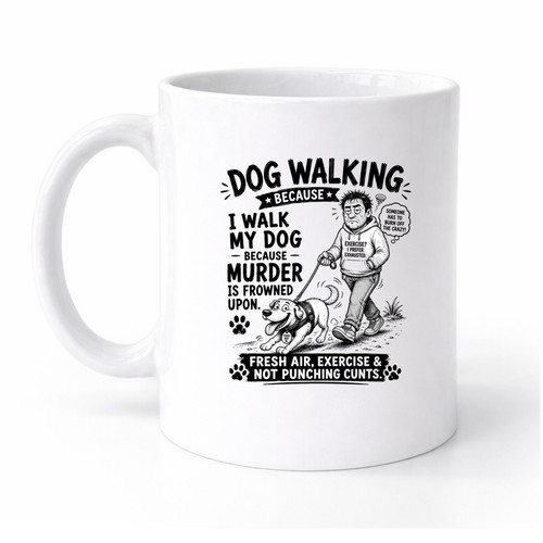 Funny mug gift dog walking - dog,