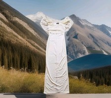 Ladies White Long Maxi Pencil Dress, Female Elegant Fashion Designer Clothing