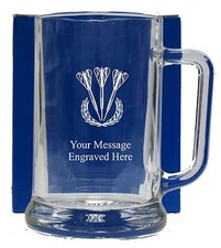 Personalised Darts Pint Glass Tankard Birthday Free Gift Box GT24