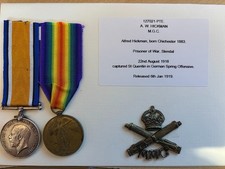 Machine Gun Corps WW1 Medal pair Prisoner of War, Stendal Chichester born