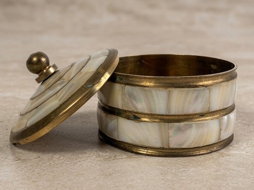 Vintage brass mother pearl - brass,