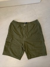 Pull And Bear Stud Men’s Green Cargo Shorts Denim Large