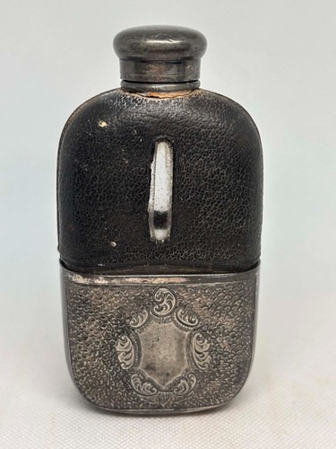 Vintage hip flask engraved - flask,