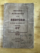 Bedford 3 Ton 4 Wheeled Model OY Truck Lorry Driver’s Handbook Manual 