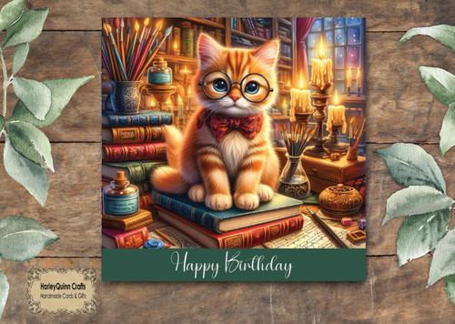 Cat 085 animal birthday card - cat,