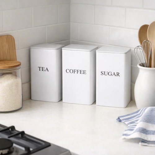 Tea coffee sugar - canisters, set