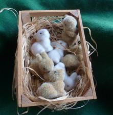 Flocked Rabbit collection of 7