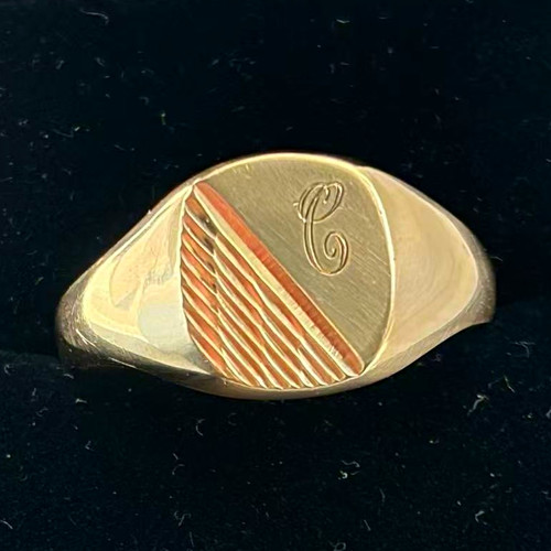 Men 9ct yellow gold oval - men,