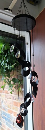 Metal glass crystal chimes - metal,
