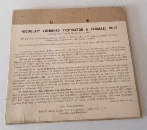 Douglas combined protractor - 'douglas',