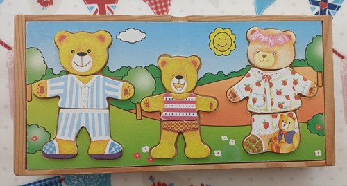 Wooden teddy bear dressing - wooden, 3