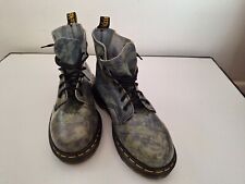 Dr Martens Green Camouflage Soft Leather Boots UK 6 with Bouncing Sole UK Made