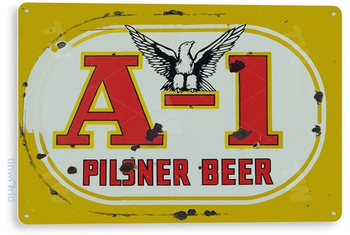Tin sign pilsner - tin, beer