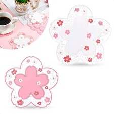 2Pcs Cherry Blossom Coasters for Coffee Table - Heat Resistant Cherry Blossom...