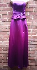 ROMANTICA LABEL SIZE 10 (like 8) PURPLE BANDEAU SATIN DIAMANTE BRIDESMAID DRESS 