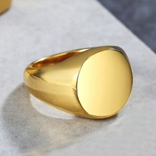 Men Women Plain Gold Signet
