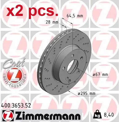 Pcs front brake - x2,
