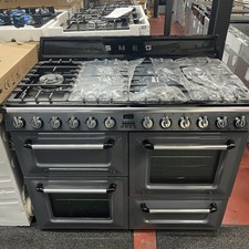 Smeg Victoria TR4110GR 110cm wide Dual Fuel Range Cooker with Gas Hob - Slate