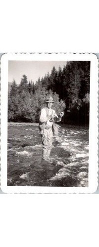 1950s photograph fly fisherman - photograph,