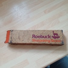 Unused Vintage Roebuck Sharpening Stone In Original Box