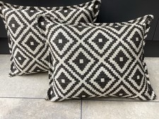 Pair Clarke&Clarke Tahoma Ebony Cushion Covers