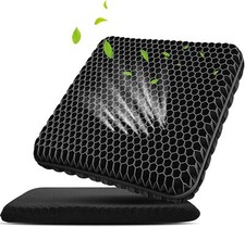 Honeycomb Breathable Gel Seat Cushion Cooling Double Thick Sitting Pad Mat Black