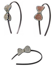 Diamante bow headband black - diamante,