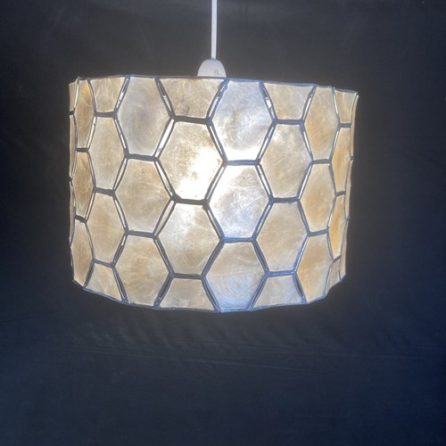 Vintage capiz shell - capiz, brass