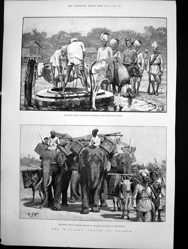 Old print military police - old,