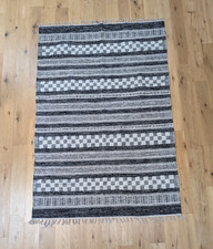 Handwoven Rug Black and White