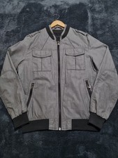 Zara Mens Grey Jacket Size L Zip Smart Casual 