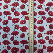 Red Poppy 100% Cotton Poplin