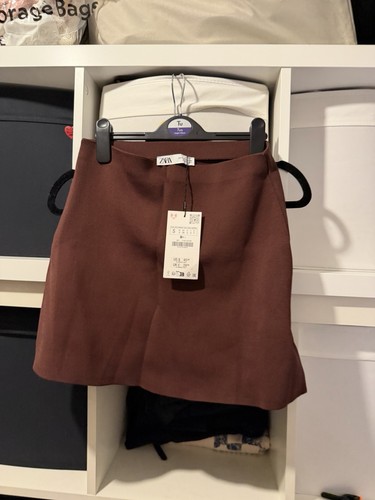 Bnwt zara brown mini skirt - zara,