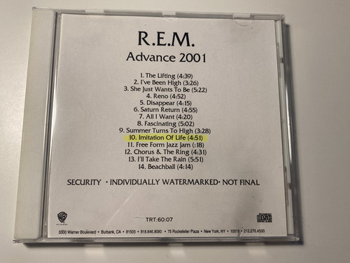 Rare internal promo cd - r.e.m,