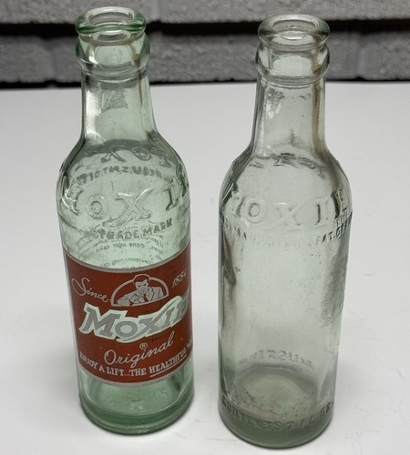 Vtg moxie glass soda pop - 2,
