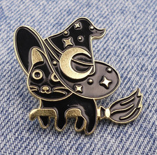 Witches Black Cat Enamel Pin