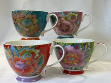 Maxwell Williams ‘Hanoi’ Large Porcelain Floral Mugs By Gabby Malpas ~ Set Of 4