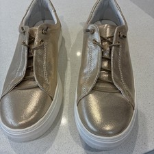 Pavers gold  leather slip on