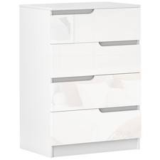 HOMCOM 4 Drawer Chest of Drawers for Bedroom, 60 x 40 x 85cm, White
